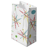 Aangepaste kleuren voor ruimtetijdperk atoomretro- klein cadeauzakje (Achterkant Gekanteld)