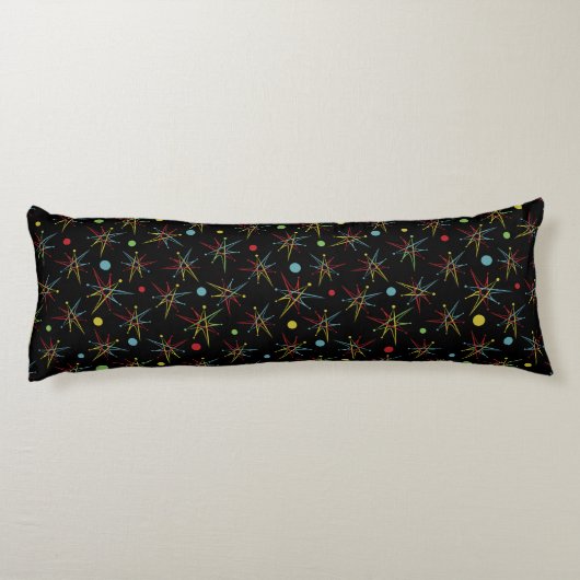 Aangepaste kleuren voor ruimtetijdperk atoomretro- lichaamskussen (Achterkant)