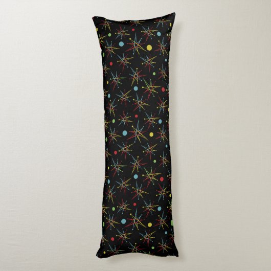 Aangepaste kleuren voor ruimtetijdperk atoomretro- lichaamskussen (Achterkant (Verticaal))