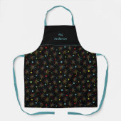 Aangepaste kleuren voor ruimtetijdperk atoomretro- schort (Voorkant)