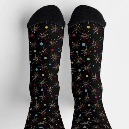 Aangepaste kleuren voor ruimtetijdperk atoomretro- sokken (Top)
