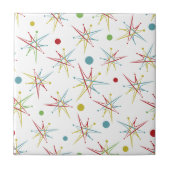 Aangepaste kleuren voor ruimtetijdperk atoomretro- tegeltje (Voorkant)