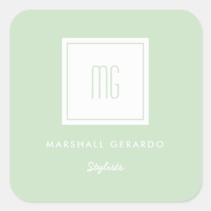 Aangepaste kleuren Witte Monogram zakelijke Logo S Vierkante Sticker