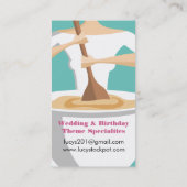 Aangepaste kleurenbakkerij-vrouw die grote kom roe visitekaartje (Achterkant)