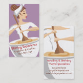 Aangepaste kleurenbakkerij-vrouw die grote kom roe visitekaartje (Voorkant / Achterkant)