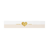 Aangepaste kleurenband met gouden hartslag uitnodigingen wikkel (Vlak)