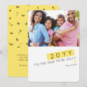 Aangepaste kleurenbewerkbare nieuwjaarsfotokaart feestdagenkaart (Voorkant / Achterkant)