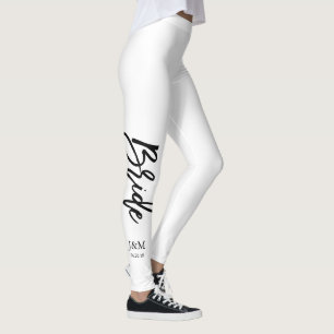 Aangepaste kleurendeclaratiescript "Bride" Leggings