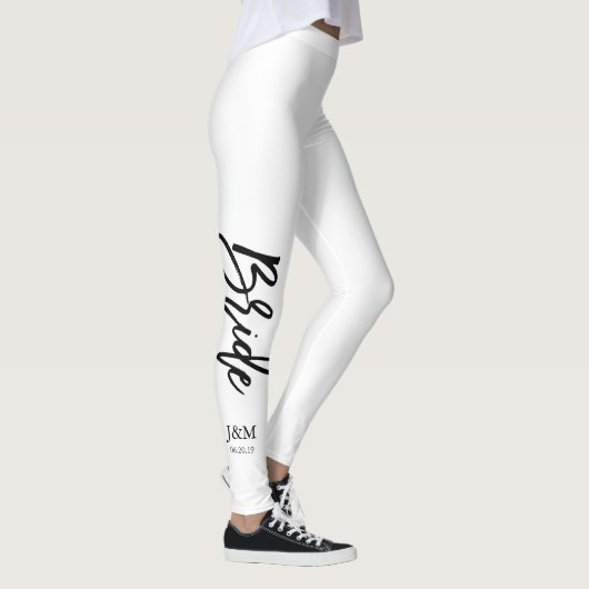 Aangepaste kleurendeclaratiescript "Bride" Leggings (Rechts)