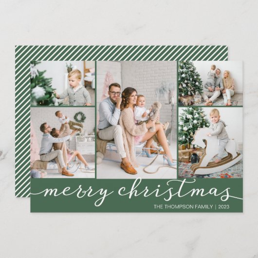 Aangepaste kleurenfotokaart voor fijne kerst met v feestdagenkaart (Voorkant / Achterkant)