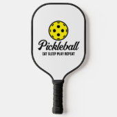 Aangepaste kleurenhandschoen met grappig citaat pickleball paddle (Achterkant)