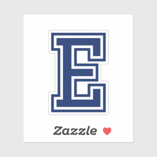 Aangepaste kleurenletter E sportieve college lette Sticker (Vel)