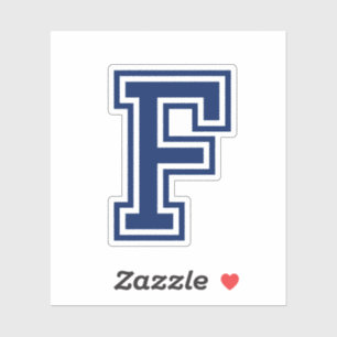 Aangepaste kleurenletter F sportieve college lette Sticker
