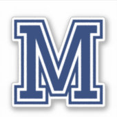 Aangepaste kleurenletter M sportieve college lette Sticker (Voorkant)