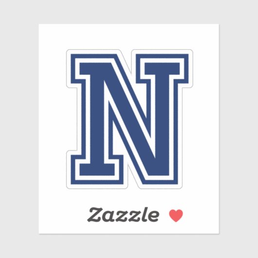 Aangepaste kleurenletter N sportief college letter Sticker (Vel)