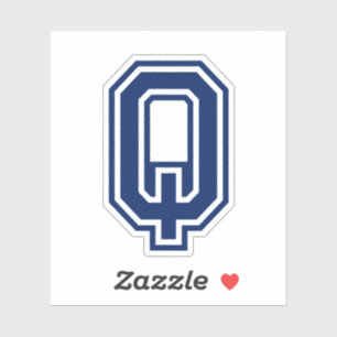 Aangepaste kleurenletter Q-lettertype voor sportie Sticker