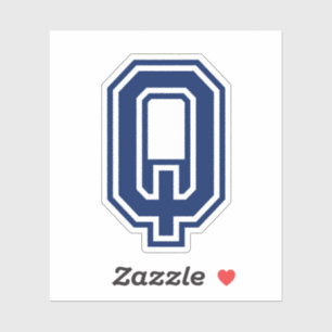 Aangepaste kleurenletter Q sportieve college lette Sticker