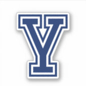 Aangepaste kleurenletter Y sportieve college lette Sticker (Voorkant)