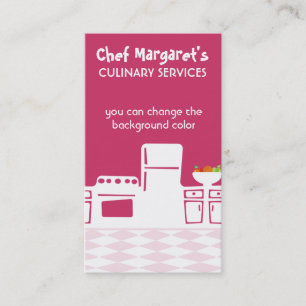 Aangepaste kleurenretro keuken kookbiz-kaart visitekaartje