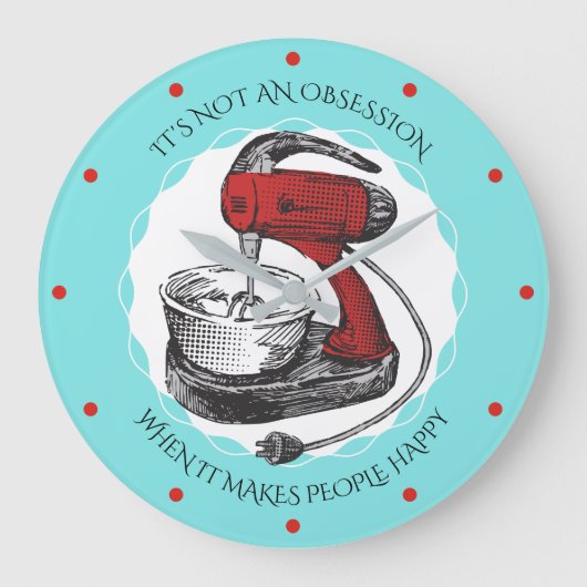 Aangepaste kleurenretro standaard mixer keukklok grote klok (Voorkant)