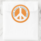 Aangepaste kleurenvredensymbool op maat gesneden s ronde sticker (Tas)