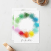 Aangepaste kleurige Abstracte handgeschreven scrip Notitiekaartje (Voorkant / Achterkant in situ)