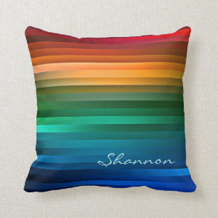Aangepaste kleurige regenboogstrips kussen