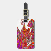Aangepaste kleurige vogel van het witte Bagagelabe Bagagelabel (Voorkant verticaal)