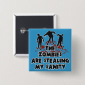 Aangepaste kleurknoppen voor Zombies Vierkante Button 5,1 Cm (Voorkant /achterkant)