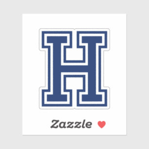 Aangepaste kleurletter H sportieve college lettert Sticker