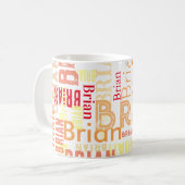 Aangepaste kleurnamen die overal worden herhaald koffiemok (Voorkant links)