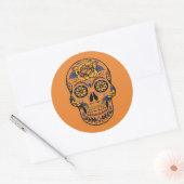 Aangepaste kleuroplossing voor suiker De schedelda Ronde Sticker (Envelop)