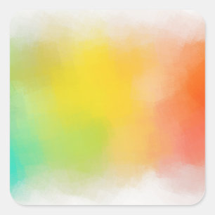 Aangepaste Kleurrijke Abstract Roze Rood Geel Oran Vierkante Sticker
