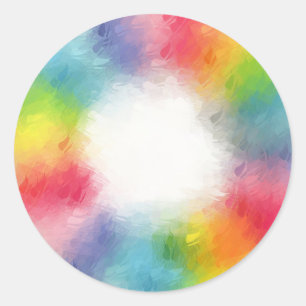 Aangepaste Kleurrijke Abstracte Trendy Lege Sjablo Ronde Sticker
