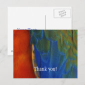 Aangepaste kleurrijke ara papegaai veer dank je briefkaart (Voorkant / Achterkant)