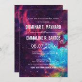 Aangepaste kleurrijke Galaxy bruiloft repetitie di Kaart (Voorkant / Achterkant)