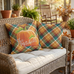 Aangepaste Kleurrijke Herfstkleuren Plaid Ruitpatr Buitenkussen
