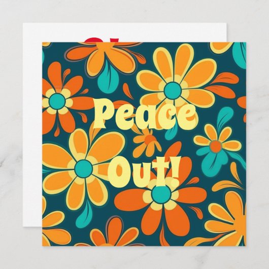 Aangepaste kleurrijke hippie stijl rust uit groovy feestdagenkaart (Voorkant / Achterkant)