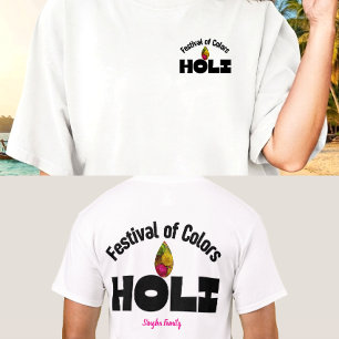 Aangepaste Kleurrijke Holi Lichtviering T-shirt
