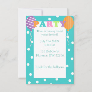 Aangepaste kleurrijke kinderen Birthday Party nodi Kaart