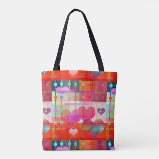 Aangepaste kleurrijke kunstpatroontas tote bag (Achterkant)