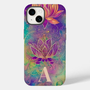 Aangepaste kleurrijke Lotus Flowers Case-Mate iPhone 14 Hoesje