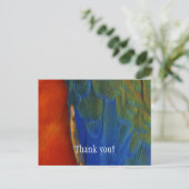 Aangepaste kleurrijke Macaw Parrot Feather Dank u Briefkaart (Staand voorkant)