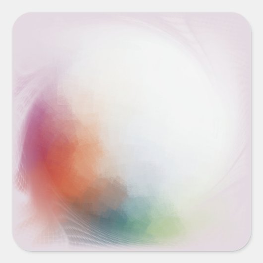 Aangepaste Kleurrijke Moderne Abstracte Lege Sjabl Vierkante Sticker (Voorkant)