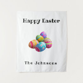 Aangepaste Kleurrijke Moderne Paaseierenjacht Gelu Wandkleed