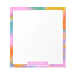 aangepaste kleurrijke moderne regenboog naam abstr notitieblok