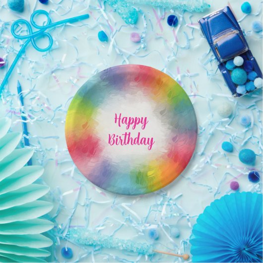 Aangepaste Kleurrijke Sjabloon Script Gelukkige Ve Papieren Bordje (Feest)