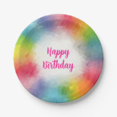 Aangepaste kleurrijke Sjabloon script Happy Birthd Papieren Bordje (Voorkant)