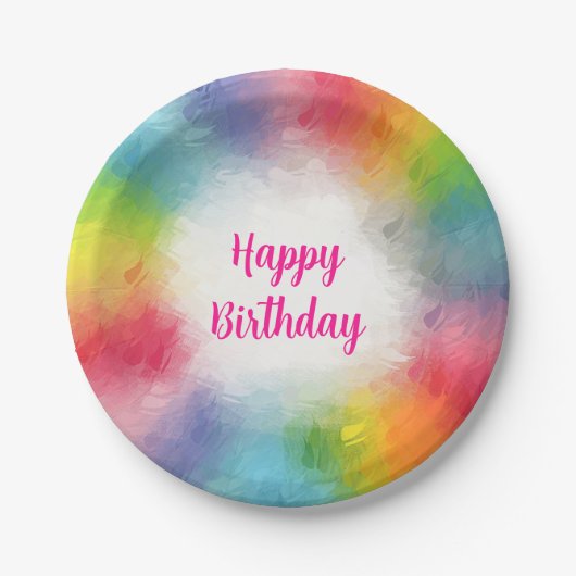 Aangepaste Kleurrijke Sjabloonscriptuur Gefelicite Papieren Bordje (Voorkant)