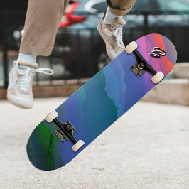 Aangepaste kleurrijke Sky Mountain Forest Zee Wavy Skateboard